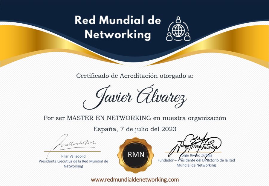 Certificado de Acreditación de Javier Álvarez